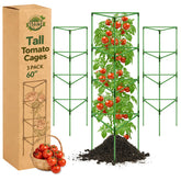 Halatool 60-inch tomato cage supports tall plants for vertical growth