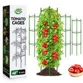 Halatool tomato cages package includes stakes, arms, connectors and ties for quick setup