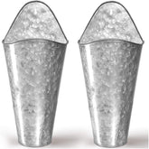 Hallops galvanized wall planters two large front view for rustic farmhouse florals.