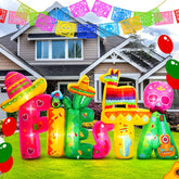 Halloscume Mexican Fiesta inflatable sombreros for outdoor decor with vibrant colors and visibility at night