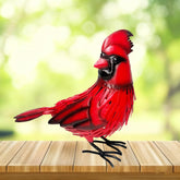 Halobirdsir metal red cardinal yard art adds lasting outdoor color
