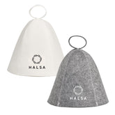 Halsa Sauna Hat 2 Pack features soft material for comfortable heat protection during sauna sessions.