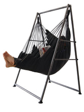 Hammock Chair Stand assembly view showing quick setup for indoor or outdoor use.