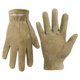 HANDLANDY Kids Leather Gloves close-up showing genuine deerskin texture and protection.