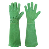 HANDLANDY leather pruning gauntlet gloves protect hands during pruning tasks.