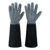 HANDLANDY long gardening gloves slate gray for rose pruning with durable protection and dexterity.