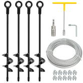 hannger 4-pack 18-inch ground anchors secure sheds and gazebos with strong grip