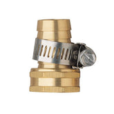 Hanobo brass 5-8-inch female hose connector close-up, corrosion resistant and durable.