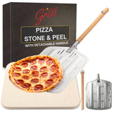 Hans Grill Pizza Stone PRO XL rectangular surface ready for pizza in oven or grill
