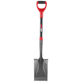HANTOP garden shovel flat spade edge with 43-inch fiberglass handle for precise trenching.