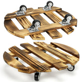 HAOIOKSC plant caddy with wheels rolling for easy patio repositioning.
