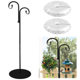 HAOPENGYOU shepherd hook stand with ballast base stabilizes outdoor displays.