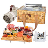 Hap Tim wicker picnic basket for four with sturdy handle for easy transport