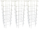 Happy Trees Hemp tomato cages assembled in garden providing sturdy support for tall, heavy fruiting plants.