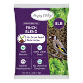 Happy Wings Finch Blend seed bag ready for backyard feeding, inviting diverse birds