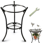 HappyAlley bird bath stand top ring shown for easy viewing by birds.