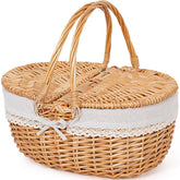 HappyPicnic wicker basket full view ideal for two person picnics