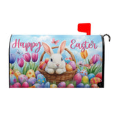 Harooni Easter mailbox cover 21x18 with bunny and tulips enhances curb appeal