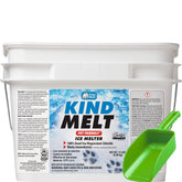 HARRIS Kind Melt pellets in round form, pet-safe ice melt for paw-friendly use.