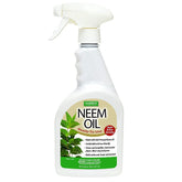 HARRIS Neem Oil Spray bottle on indoor plants for easy protection.