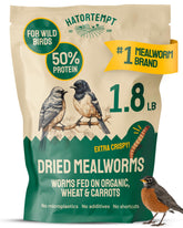 Hatortempt dried mealworms bag with resealable closure for long-lasting freshness.