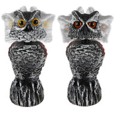 Hausse 2 pack horned owl decoys deter birds in gardens with lifelike sway