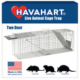 HAVAHART 1045SR front view of the two-door humane trap for larger animals.