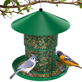 HAVENATURE outdoor hanging bird feeder shows tidy feeding with no ground mess