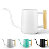 HB Design Co 35oz watering can with long spout and wood handle for precise indoor watering.