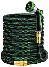HBlife 50ft garden hose coiled for easy storage and quick setup.