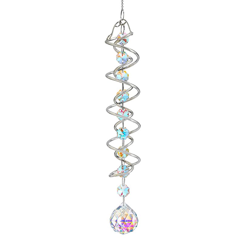 H&D HYALINE & DORA crystal ball sun catcher reflecting sunlight in the garden