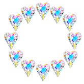 HD Hyaline Dora crystal heart prism catching sunlight to cast playful rainbows in a window.