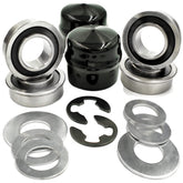 HD Switch front wheel bearing bushing kit improves mower wheel smoothness.