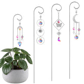 HDCRYSTALGIFTS 4-pack crystal sun catchers arranged together for cohesive garden decor.