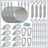 HDYAR 84pcs sun shade hardware kit with cables ensures durable shade sail mounting