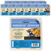 Heath Woodpecker Suet Cake 12-pack attracts woodpeckers at the feeder.