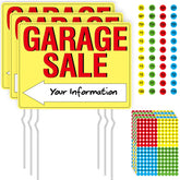 Hebayy garage sale sign set front view boosts roadside visibility for buyers.