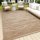 HEBE outdoor rug demonstrating waterproof patio protection and easy cleanup