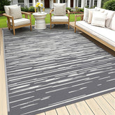 HEBE outdoor rug 6x9, waterproof and reversible for versatile patio styling