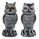 Hedoc 2-pack fake owl decoys front view deter garden birds safely