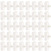 Hedume 40-pack PVC tee fittings close-up for durable poultry water systems.