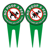 Hefuner dog poop sign 12x6 double-sided to protect your yard from waste