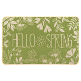 Heirloom Haven Hello Spring door mat with botanical pattern, perfect for welcoming guests and scraping dirt.