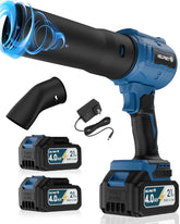 HelpNET cordless leaf blower with turbo jet delivers strong airflow for thorough patio cleanup.
