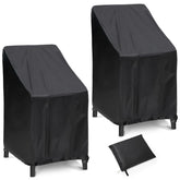 HENAYUK outdoor chair cover on stackable chairs provides rain protection