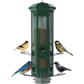 Henzavk squirrel-proof bird feeder in green, ideal for backyard bird watching