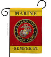 Hexagram USMC Semper Fi flag front view with vivid colors for outdoor use.