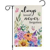 Heyfibro memorial flag 12x18 front view for outdoor memorial display