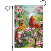 Heyfibro spring cardinal garden flag 12x18 with magnolia and cardinal for outdoor welcome