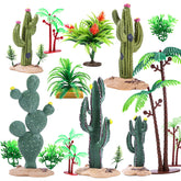heynsgu 20pcs cactus and grasses set for realistic micro dioramas and scenic train layouts